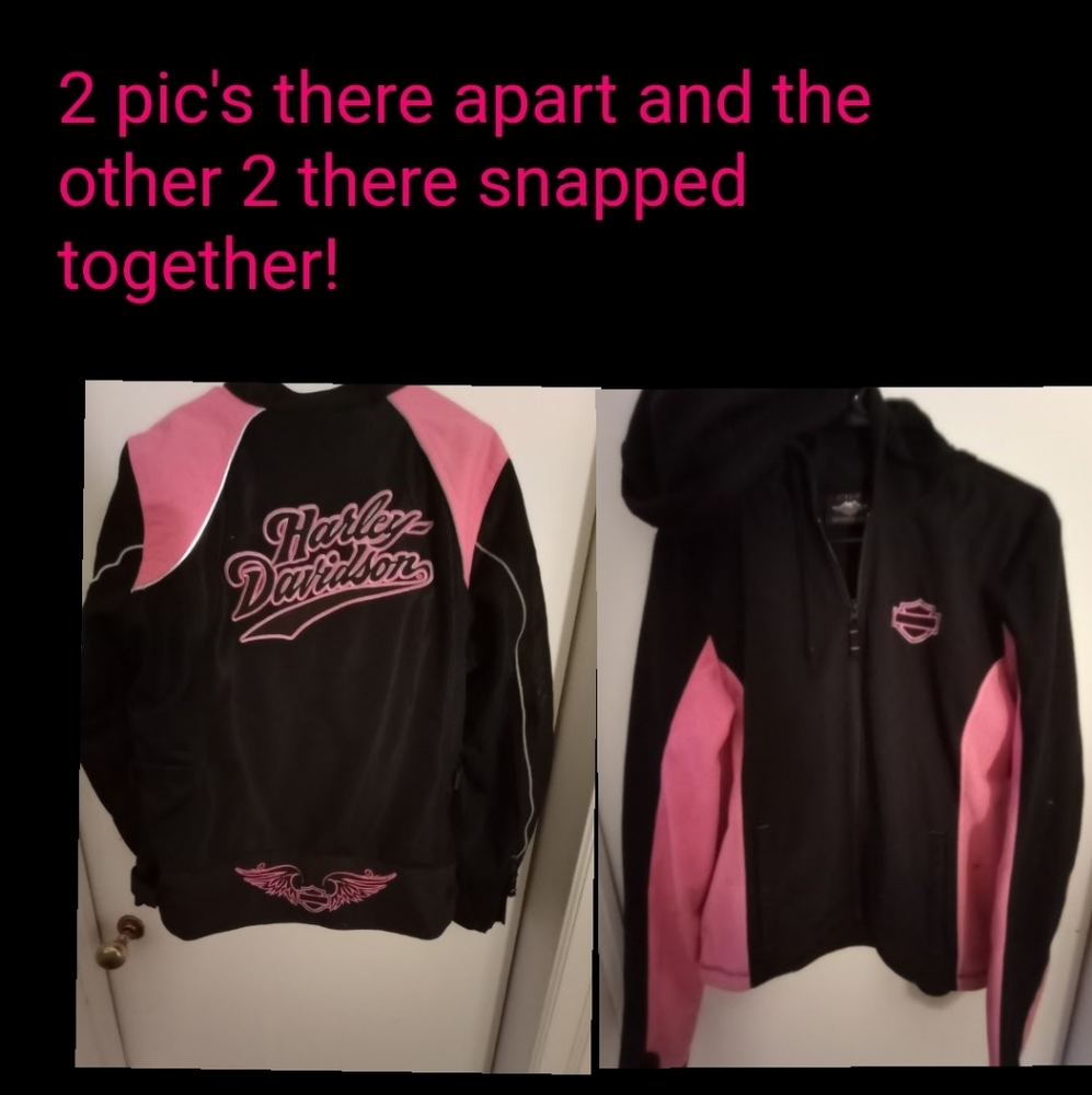 Women's motorcycle jacket with removable hoodie!